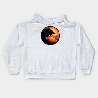 Yin & Yang Red Planet Wolf Kids Hoodie